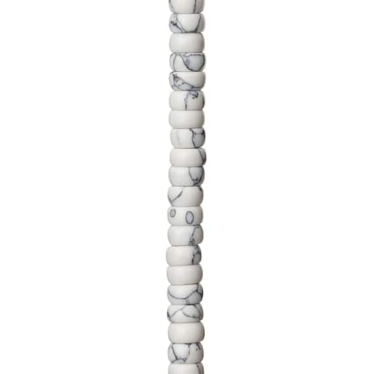 White Howlite Rondel Beads by Bead Landing®, 6mm